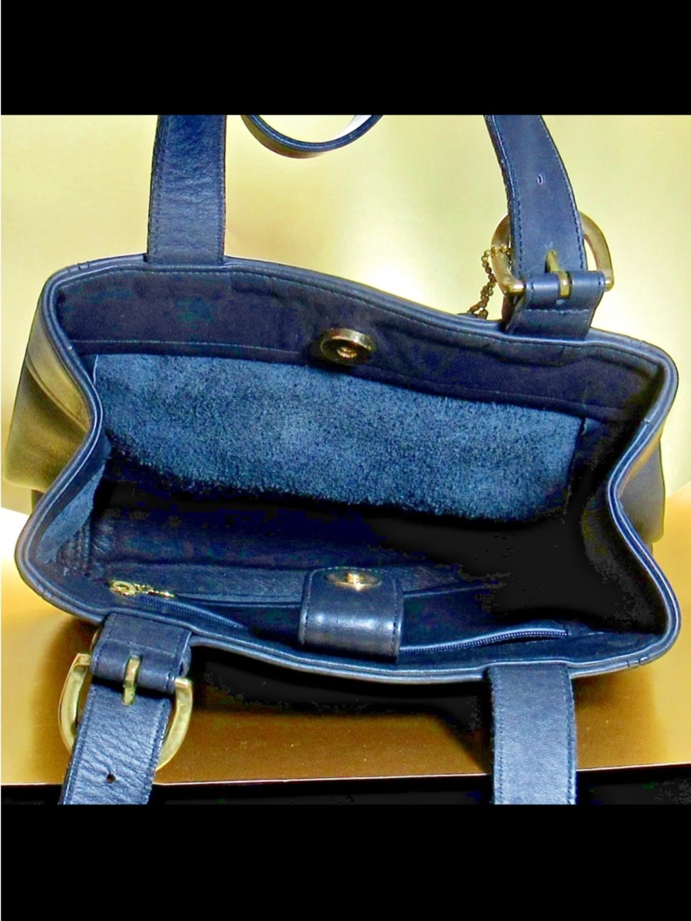 Coach Black Leather Double-Strap Shoulder Bag - Picture 8 of 16